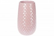 Ваза керамическая Bon 733-372 с объёмным орнаментом, 24.5см, цвет - розовый перламутр