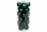Набір ялинкових кульок Bon 6см, 24шт; колір - темно-зелений 147-958