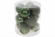 Набір ялинкових кульок Bon 8см, колір - зеленої хвої, 6шт 147-797