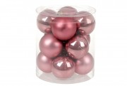 Набор елочных шаров Bon 4см, цвет - розовый бархат, 12шт: перламутр и матовый - по 6шт 147-739