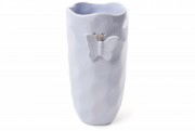 Набір керамічних ваз з об'ємним декором Bon Метелик 902-132, 26 см, колір - світло-блакитний, 2 шт