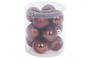 Набір ялинкових кульок Bon 4см, колір - темний шоколад, 12шт 147-521