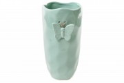 Набор ваз керамических с объемным декором Bon Бабочка 902-130, 26 см, цвет - светло-зеленый, 2 шт