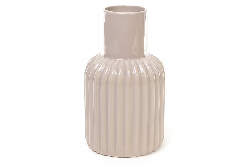 Керамічна ваза Bon 720-018, 18.8см, колір бежевий
