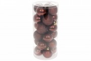 Набір ялинкових кульок Bon 6см, 24шт; колір - темний шоколад 147-523