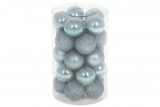 Набір ялинкових кульок Bon 3см, 25шт; колір - блакитний світанок 147-809