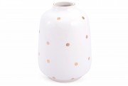 Набір ваз керамічних Bon 733-202, 17см, колір - білий із золотом, 2 шт.