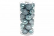 Набір ялинкових кульок Bon 6см, 24шт; колір - блакитний світанок 147-812