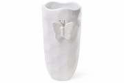 Набор ваз керамических с объемным декором Bon Бабочка 902-128, 26 см, цвет - белый, 2 шт