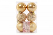 Набір ялинкових кульок Bon 6см, колір - золото перламутр, 6 шт 147-043