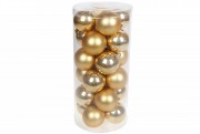 Набір ялинкових кульок Bon 6см, 24шт; колір - золото, 12шт - перламутр, 12шт - матовий 147-295
