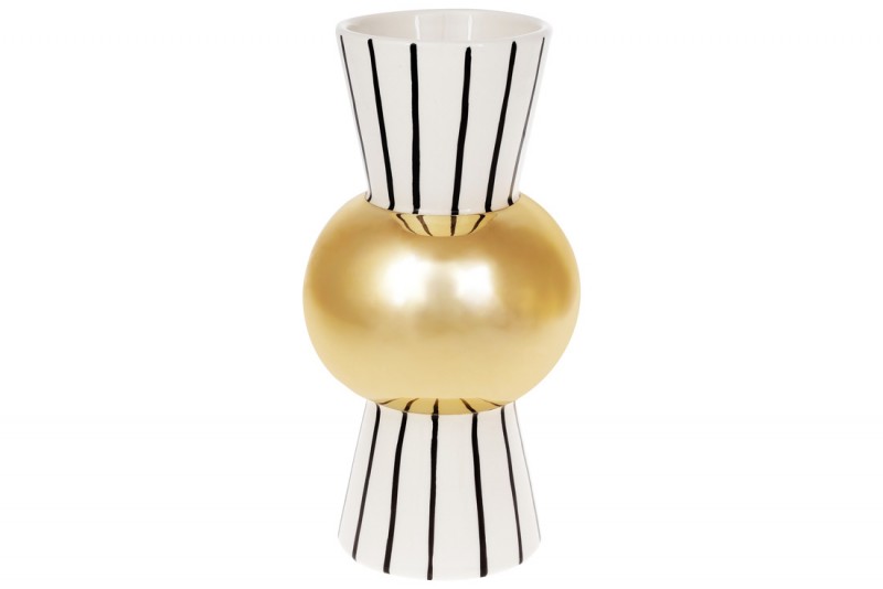 Набор ваз керамических Bon 733-331 с графическим орнаментом и золотым покрытием, 24см, 2 шт