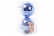 Набір ялинкових кульок Bon 10см, 2 шт, колір - місячний синій глянець 147-915