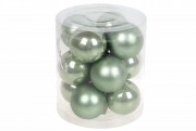 Набір ялинкових куль Bon 4см, колір - зелена шавлія, 12шт 147-988
