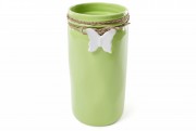 Набор ваз керамических с подвеской Bon Бабочка 902-139, 26 см, цвет - зеленый, 2 шт