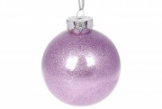 Елочный шар Bon 8см, цвет - пурпурный с глиттером внутри 898-222