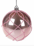 Ялинковий шар Bon 8см, колір - ніжно-рожевий перламутр 898-143