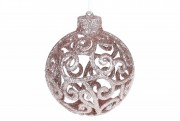 Елочное украшение Ажурный шар Bon 8см, цвет - розовый 788-838