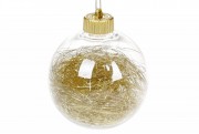 Елочный шар с мишурой внутри Bon 10см, цвет - золото 182-124