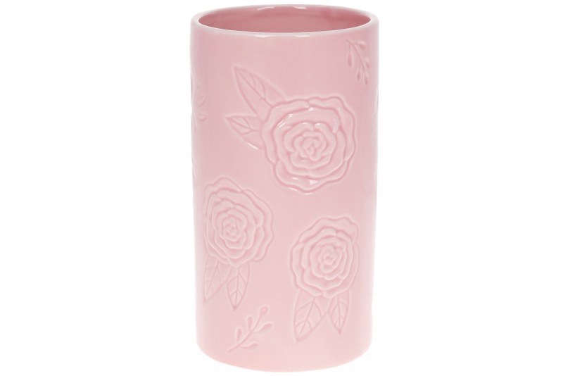 Ваза керамическая Bon 733-410, 22см, цвет - розовый