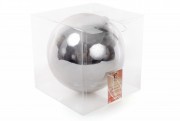 Куля декоративна Bon 25см, колір - срібло, глянець 147-577