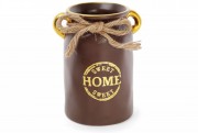 Ваза керамическая Bon Home sweet home 733-180, 19см, цвет - шоколад с золотом