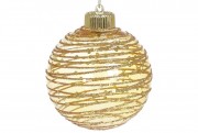 Ялинкова куля із золотими паєтками Bon 10 см, колір - золото 182-242