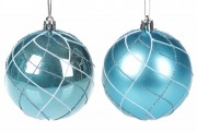 Набор ёлочных шаров 2 шт Bon 8см, цвет - небесно-голубой, 2 вида - матовый и глянец 898-142