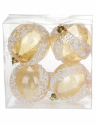 Набор пластиковых шаров Bon (4шт) 6см, золотой 105-151