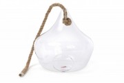 Стеклянная ваза-подвеска Bon 591-215, 18см на веревке, цвет - прозрачное стекло