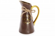 Ваза керамическая в форме кувшина Bon Home sweet home 733-179, 24.5см, цвет - шоколад с золотом