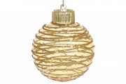 Ялинкова куля із золотими паєтками Bon 8 см, колір - золото 182-241