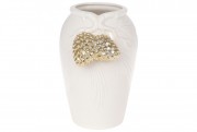 Кількість: Ваза декоративна з об'ємним декором Bon Шишки 727-321, 21см, колір - білий із золотом