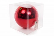 Куля декоративна Bon 20см, колір - червоний, глянець 147-497