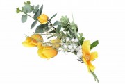 Набір декоративних гілок квітів Камелії Bon DY7-302, 47см, колір - жовтий, 24 шт.