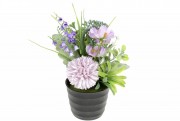 Набор декоративных цветов в горшочке Bon DY7-319, 22см, цвет - лиловый, 12 шт