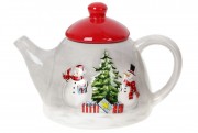 Чайник керамический Bon Веселые снеговики, 550мл 811-004