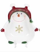 Пиала керамическая Bon фигурная Озорной снеговик, 500 мл, красная шапка 834-277