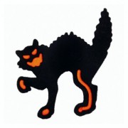 Чорний Halloween кішка значок 16-891