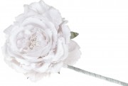 Набір штучних декоративних квіток Троянди Bon 832-219, 74см, колір - білий, 24 шт
