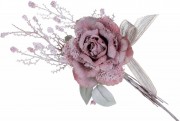 Набор декоративных искусственных цветков Розы Bon 832-247, 13*37см, цвет - тёмно-розовый, 12 шт