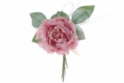 Набір декоративних штучних квіток Троянди Bon 832-121, 15см, колір - зістарений рожевий, 12 шт.