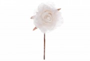 Набір штучних декоративних квіток Троянди Bon 832-102, 20см, колір - білий, 24 шт