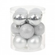 Набір пластикових новорічних кульок 12 шт. D-4 см. Флора 12034