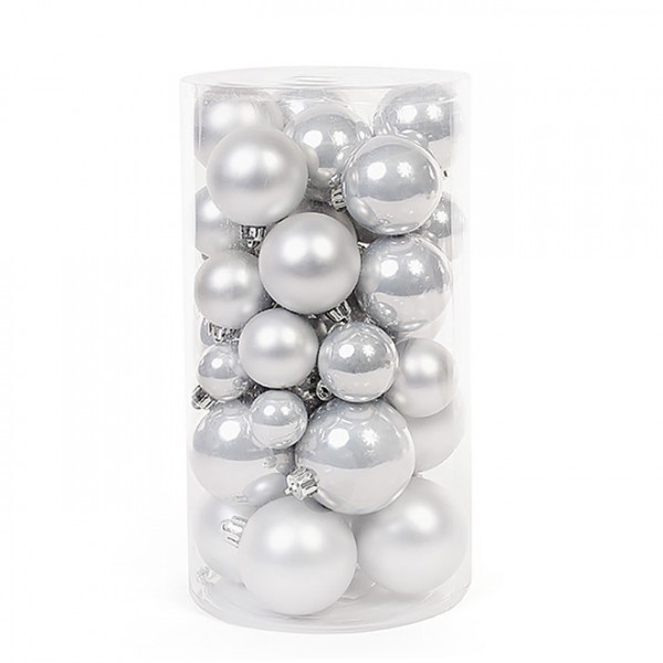 Набір пластикових новорічних кульок Мікс 40 шт. Флора 11618
