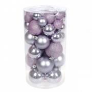 Набір пластикових новорічних кульок Мікс 40 шт. Флора 12047