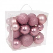 Набір пластикових новорічних кульок Мікс 26 шт. Флора 12115