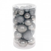 Набір пластикових новорічних кульок Мікс 40 шт. Флора 12417