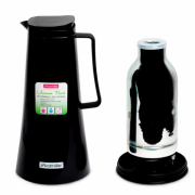 Термос Kamille Черный для чая и кофе на 1000мл пластиковый со стеклянной колбой KM-2025