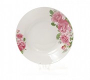Набор суповых фарфоровых тарелок Bon Розовые розы 320-121, 23см, 12 шт